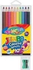 Цветные карандаши с точилкой Colorino Jumbo, круглые, 10 цветов цена и информация | Patio Товары для детей и младенцев | 220.lv