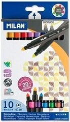 Двусторонние фломастеры Milan Bicolor, 20 цветов цена и информация | Принадлежности для рисования, лепки | 220.lv