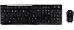 Комплект клавиатуры и оптической мыши Logitech Wireless Desktop MK270, черный цена и информация | Клавиатуры | 220.lv