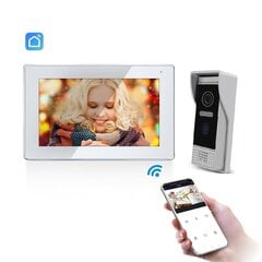 Video domofonu komplekts Wi-Fi ar balto ekrānu SLIM monitor (skārienekrāns). (Tālruņa atbloķēšana) cena un informācija | Domofoni | 220.lv