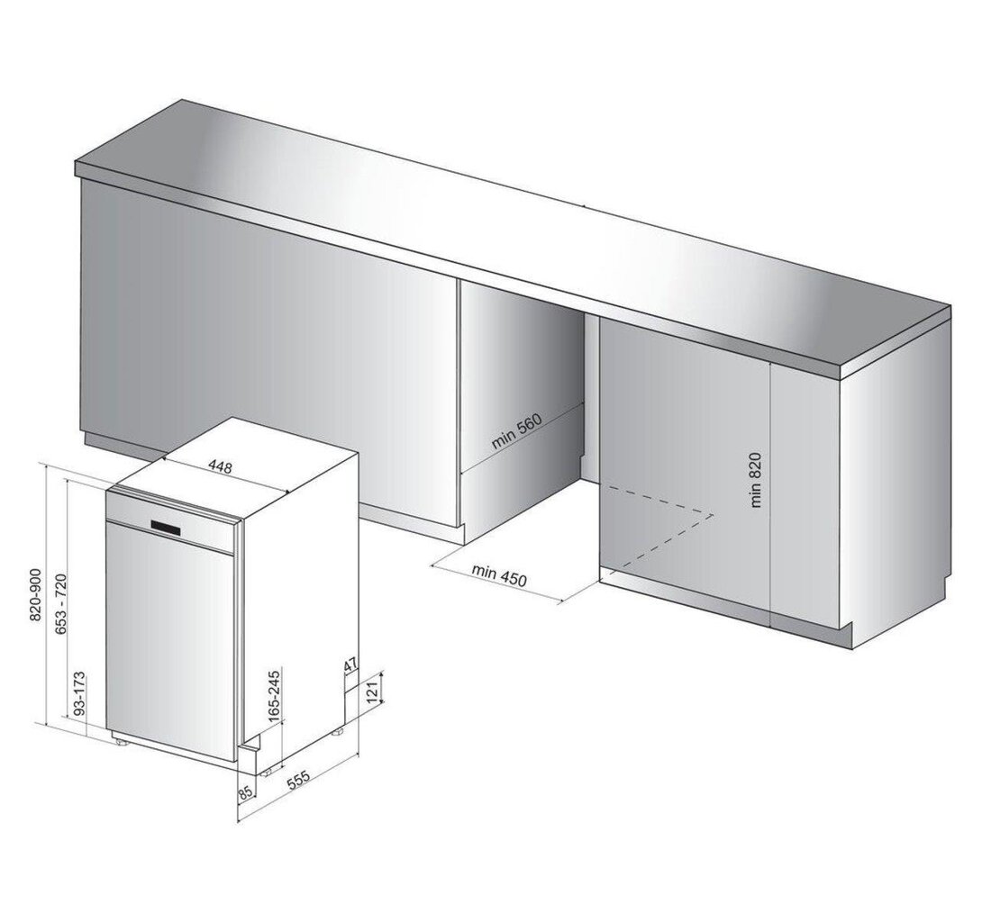 Whirlpool WSBO3O23PFX cena un informācija | Trauku mazgājamās mašīnas | 220.lv