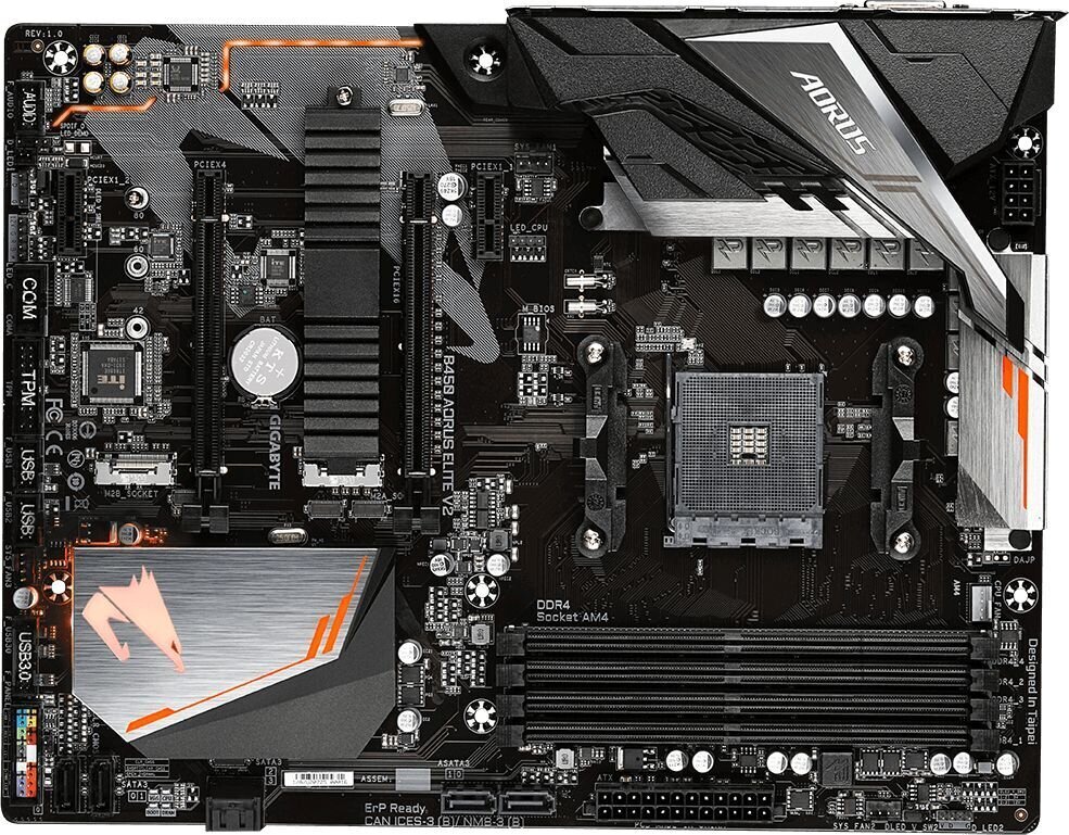 Gigabyte B450 AORUS ELITE V2 (rev. 1.0) cena un informācija | Mātesplates | 220.lv