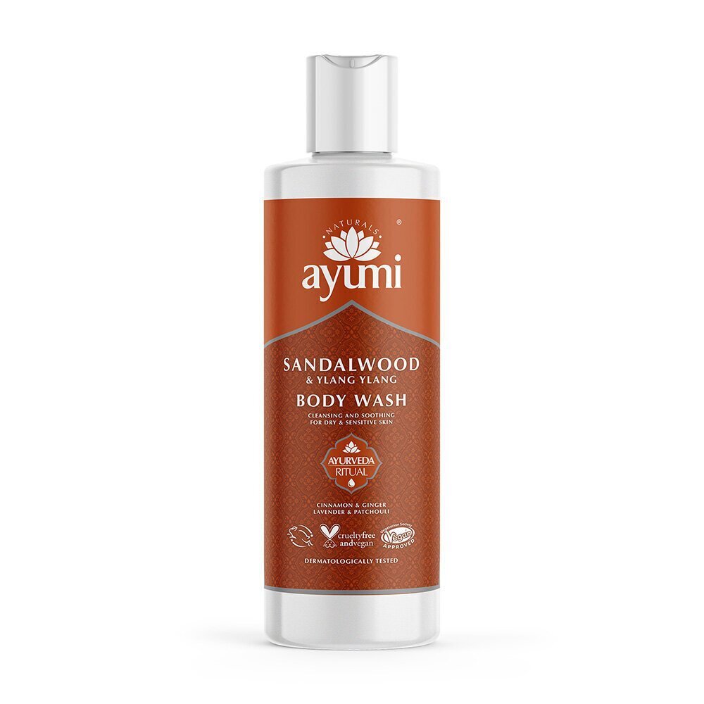 Relaksējošs ķermeņa mazgāšanas produkts Ayumi Sandalwood & Ylang Ylang 250 ml цена и информация | Dušas želejas, eļļas | 220.lv