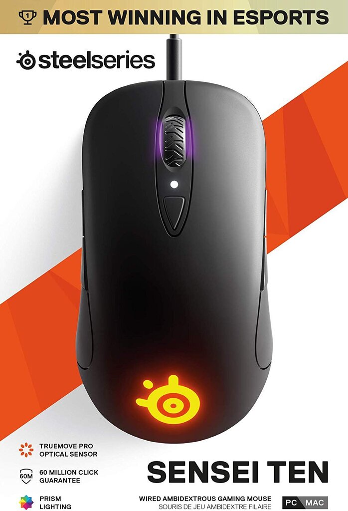 SteelSeries Sensei Ten, melns cena un informācija | Peles | 220.lv