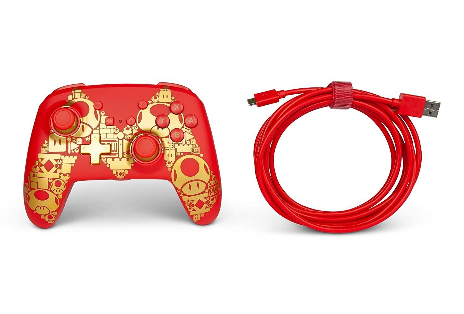 PowerA Super Mario Golden M piemērots Nintendo Switch cena un informācija | Spēļu kontrolieri | 220.lv