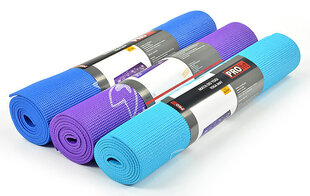 Коврик для йоги PROFIT BLOOM DK 2202 173x61x0,5см, синий цена и информация | Коврики для йоги, фитнеса | 220.lv