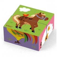 Деревянный пазл „Farm Puzzle“ 4 кубика цена и информация | Пазлы | 220.lv