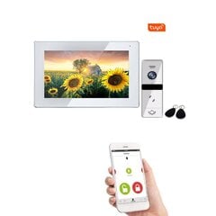 Video domofonu komplekts Wi-Fi ar balta ekrānu SLIM monitor (skārienekrāns). (Tālruņa,magnētiskā karte atbloķēšana) cena un informācija | Domofoni | 220.lv