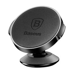 Baseus SUER-F01 Small Ears Vertical Magnetic Holder Genuine Leather Black cena un informācija | Auto turētāji | 220.lv