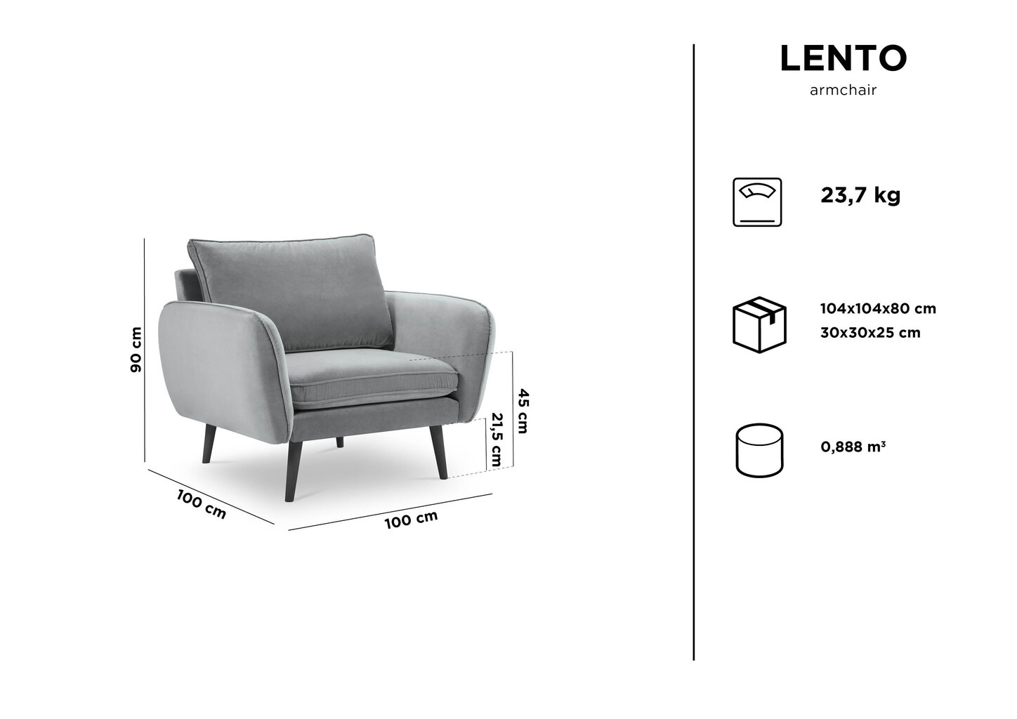 Krēsls Kooko Home Lento, tirkīza krāsas cena un informācija | Atpūtas krēsli | 220.lv