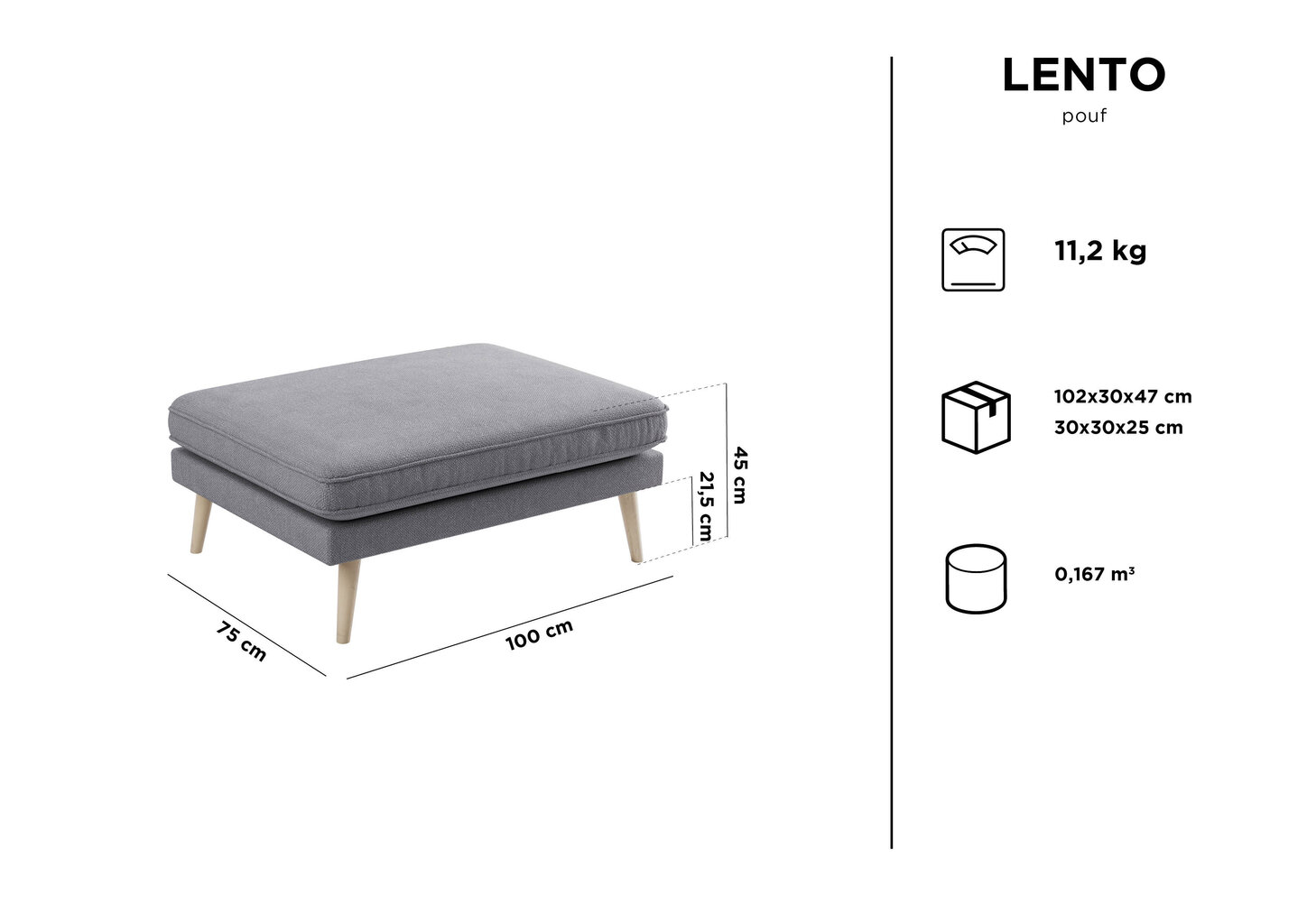 Pufs Kooko Home Lento, smilškrāsas цена и информация | Sēžammaisi, pufi | 220.lv