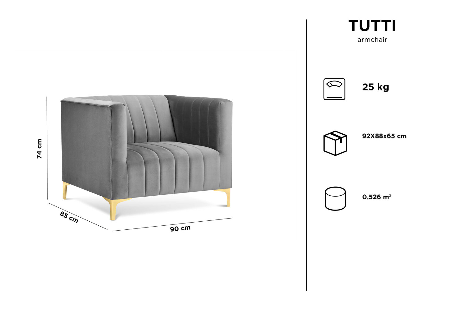 Krēsls Kooko Home Tutti, melns cena un informācija | Atpūtas krēsli | 220.lv