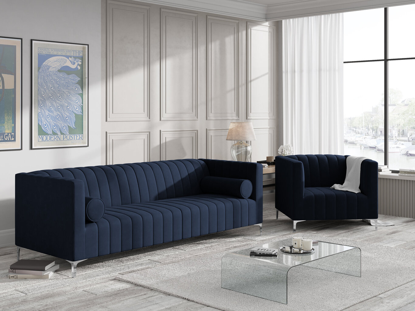 Krēsls Kooko Home Tutti, tumši zila/sudrabainas krāsas цена и информация | Atpūtas krēsli | 220.lv