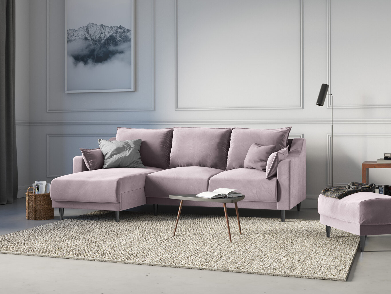 Pufs Mazzini Sofas Lilas, rozā цена и информация | Sēžammaisi, pufi | 220.lv