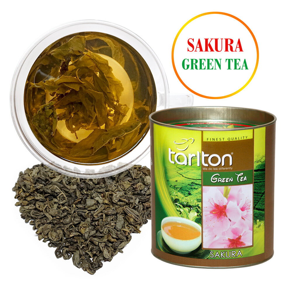 Ceilonas lielo lapu Zaļā tēja SAKURA, TARLTON Ceylon Green tea SAKURA, 100g цена и информация | Tēja | 220.lv