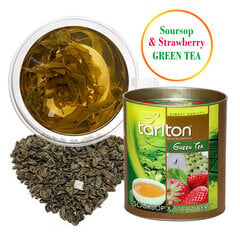 TARLTON Soursop & Strawberry Green tea, Soursopa & Zemeņu Ceilonas Zaļā beramā lielo lapu tēja, 100g cena un informācija | Tēja | 220.lv