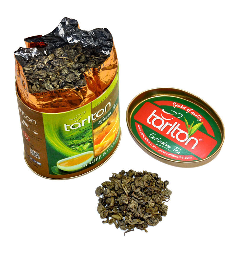 TARLTON Ginger & Orange Green tea, Ingvera un Apelsīnu Ceilonas Zaļā beramā lielo lapu tēja, 100g цена и информация | Tēja | 220.lv