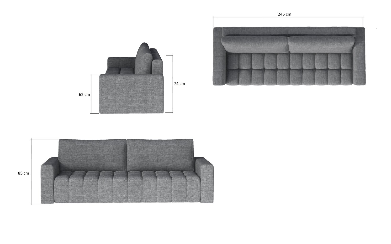 Mīksto mēbeļu komplekts NORE Lazaro 16, pelēks цена и информация | Dīvānu komplekti | 220.lv