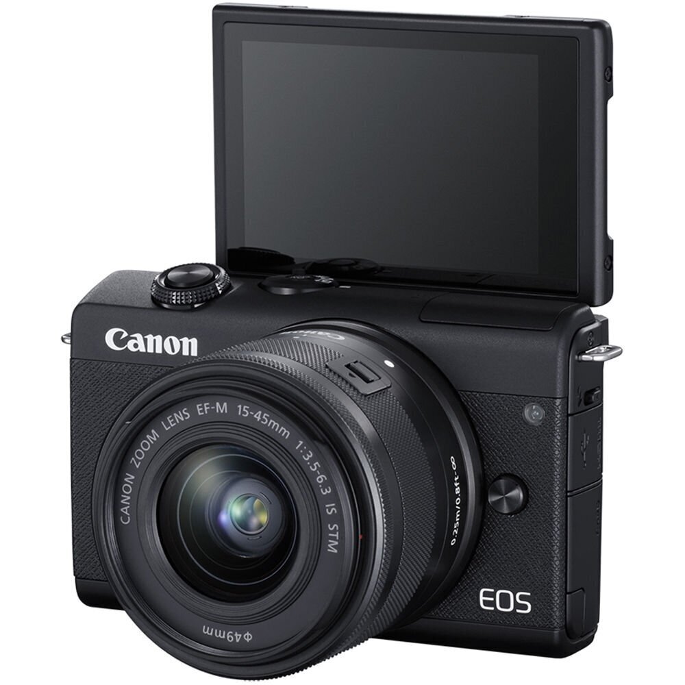 Canon EOS M200 + EF-M 15-45mm IS STM, melns цена и информация | Digitālās fotokameras | 220.lv