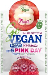 Тканевая маска на пятницу  для сияния кожи лица 7 Days GoVegan, 25 г цена и информация | Маски для лица, патчи для глаз | 220.lv