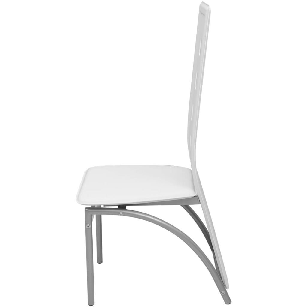 Ēdamistabas krēsli, 4 gab., mākslīgā āda, balti cena un informācija | Virtuves un ēdamistabas krēsli | 220.lv