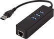 Logilink USB 3.0 3-port Hub with Gigabit cena un informācija | Adapteri un USB centrmezgli | 220.lv