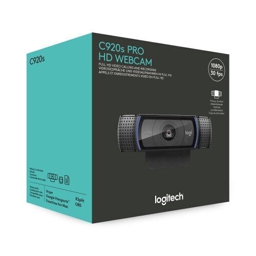 Tīmekļa kamera Logitech HD Pro C920S cena un informācija | Datoru (WEB) kameras | 220.lv