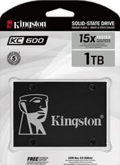 SSD|KINGSTON|KINGSTON|KC600|1TB|SATA 3.0|TLC|rakstīšanas ātrums 520 MB/sec|lasīšanas ātrums 550 MB/sec|2,5"|TBW 600 TB|MTBF 1000000 stundas|SKC600/102 цена и информация | Внутренние жёсткие диски (HDD, SSD, Hybrid) | 220.lv