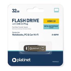 Platinet PMFMS32 S-DEPO Metal 32GB USB 2.0 Zibatmiņa, metāla korpus cena un informācija | USB Atmiņas kartes | 220.lv