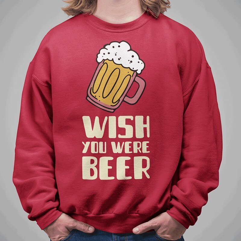 Džemperis "Wish you were beer" cena un informācija | Oriģināli džemperi | 220.lv