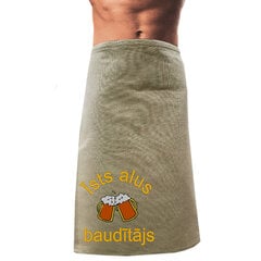 Мужская банная льняная юбка с вышивкой «ĪSTS ALUS BAUDĪTĀJS» цена и информация | Аксессуары для сауны и бани | 220.lv