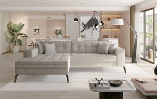Stūra dīvāns NORE Solange 22, gaiši pelēks cena un informācija | Stūra dīvāni | 220.lv