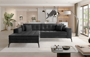 Stūra dīvāns NORE Solange 42, tumši pelēks cena un informācija | Stūra dīvāni | 220.lv