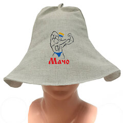Льняная банная шапка с вышивкой «МАЧО» цена и информация | Аксессуары для сауны и бани | 220.lv