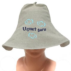 Льняная банная шапка с вышивкой «UZMET GARU»  цена и информация | Аксессуары для сауны и бани | 220.lv