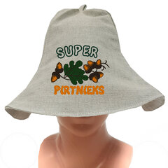 Льняная банная шапка с надписью «SUPER PIRTNIEKS» цена и информация | Аксессуары для сауны и бани | 220.lv