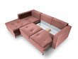 Stūra dīvāns Interieurs 86 Palais, rozā/melns cena un informācija | Stūra dīvāni | 220.lv
