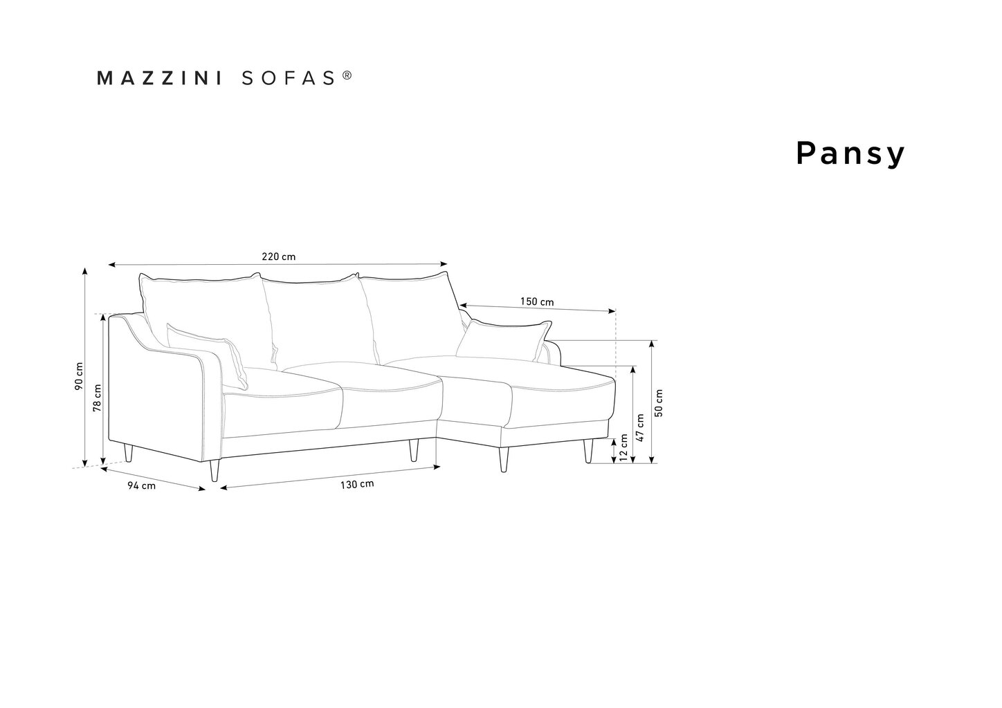 Universāls stūra dīvāns Mazzini Sofas Pansy, rozā cena un informācija | Stūra dīvāni | 220.lv