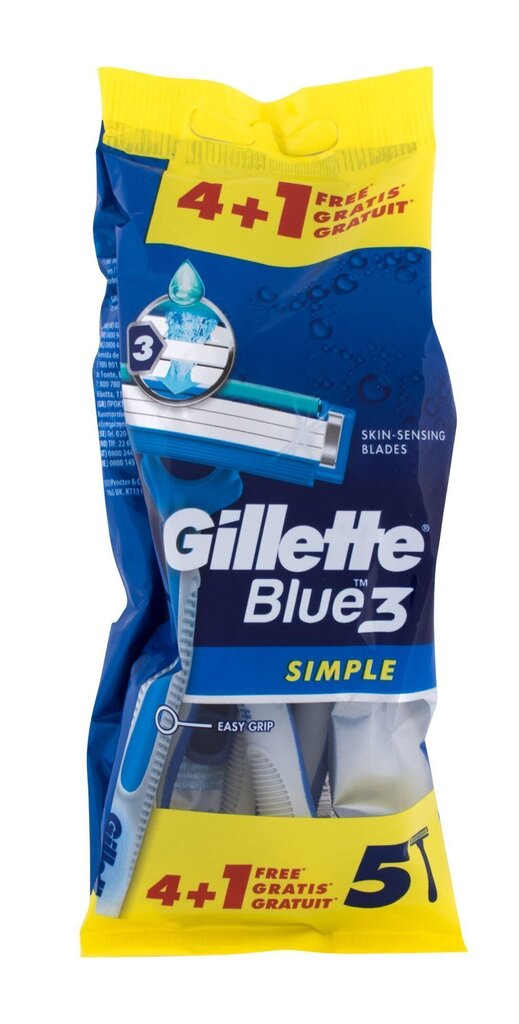 Vienreizlietojamie skuvekļi vīriešiem Gillette Blue3 Simple 5 gab. цена и информация | Skūšanās piederumi, kosmētika | 220.lv