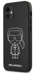 Чехол Karl Lagerfeld KLHCP12SPCUIKWH с тиснением PU для Apple iPhone 12 Mini, черный цена и информация | Чехлы для телефонов | 220.lv