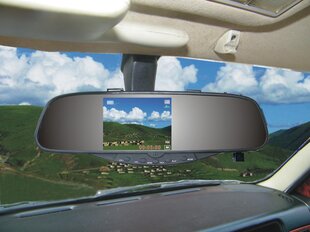 PMC-230 Spoguļa parkošanās sistēma ar integrētu ekrānu, DVR video ierakstītāju, Bluetooth, kameru cena un informācija | Parkošanas sistēmas | 220.lv