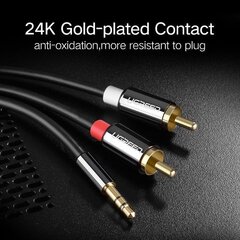 UGREEN AV116 3,5mm Jack to 2RCA (Cinch) Cable 5m (black) цена и информация | Кабели и провода | 220.lv