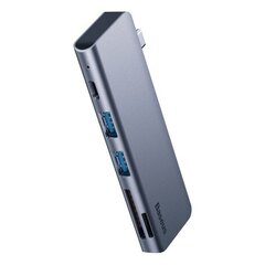 Baseus CAHUB-K0G хаб - разделитель 2 x USB 3.0 / power delivery USB-C черный цена и информация | Адаптеры и USB разветвители | 220.lv