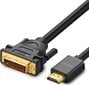 Ugreen HD106 displeja kabelis no HDMI uz DVI 2 m melns cena un informācija | Kabeļi un vadi | 220.lv