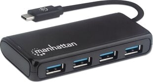 USB-концентратор Manhattan 4x USB 3.2 Gen1, 4x USB-A с USB-C, до 5 Гбит/с цена и информация | Адаптеры и USB разветвители | 220.lv