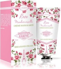 Roku krēms Institute Karite Paris Rose Mademoiselle Light Shea 75 ml cena un informācija | Ķermeņa krēmi, losjoni | 220.lv