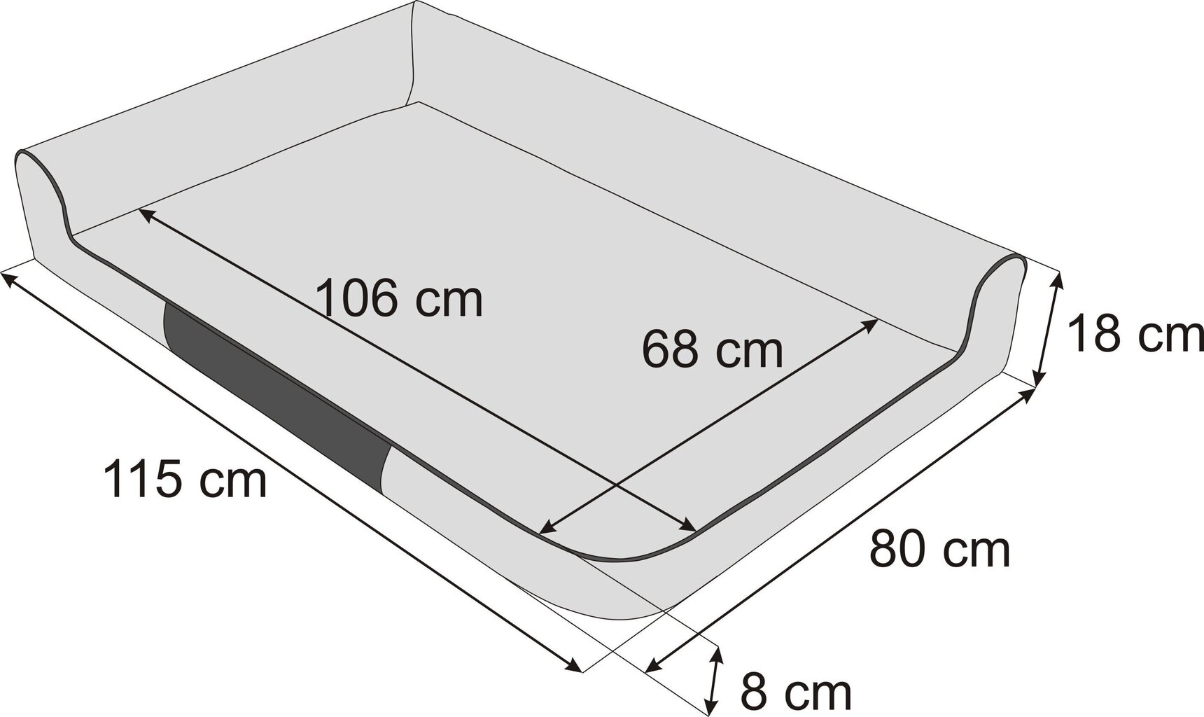 Hobbydog guļvieta Best Grey XXL, 115x80x18 cm cena un informācija | Suņu gultas, spilveni, būdas | 220.lv