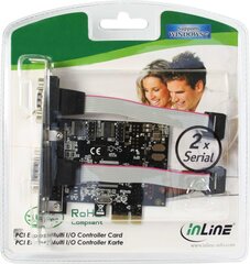 InLine 2x Serial 9pin / PCI-E (76619C) цена и информация | Контроллеры | 220.lv