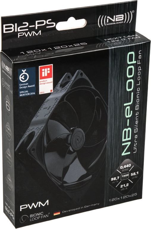 Noiseblocker ITR-B12-PS-BL cena un informācija | Datora ventilatori | 220.lv