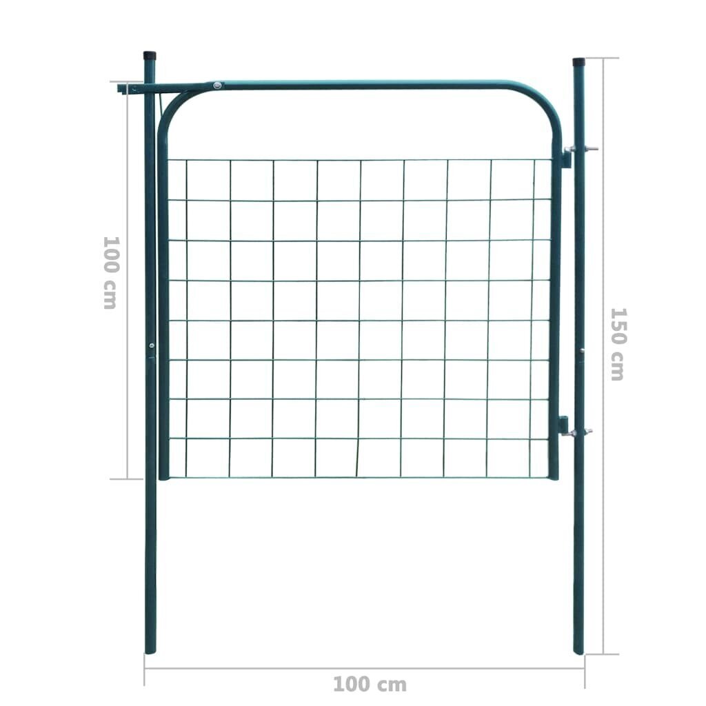 Dārza žoga vārti 100 x 100 cm, zaļi cena un informācija | Žogi un piederumi | 220.lv